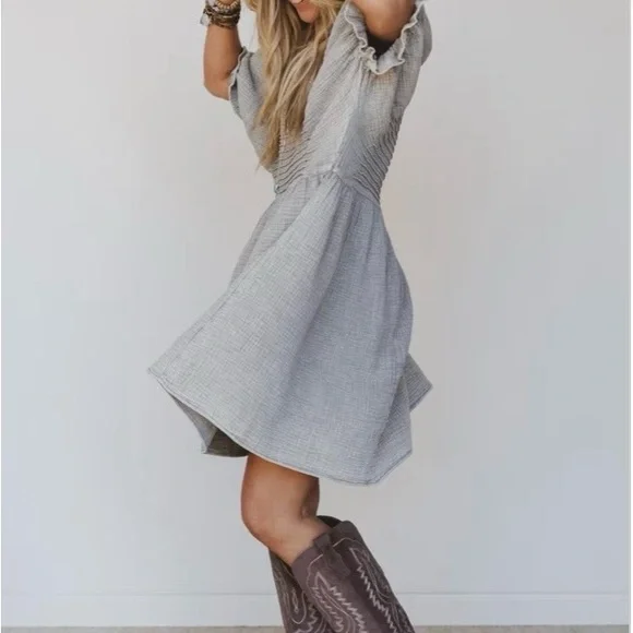 Easel Women's Dress in Mineral Wash Ash color - Picture 7 of 8